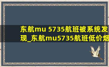 东航mu 5735航班被系统发现_东航mu5735航班(低价烟批发网)进展